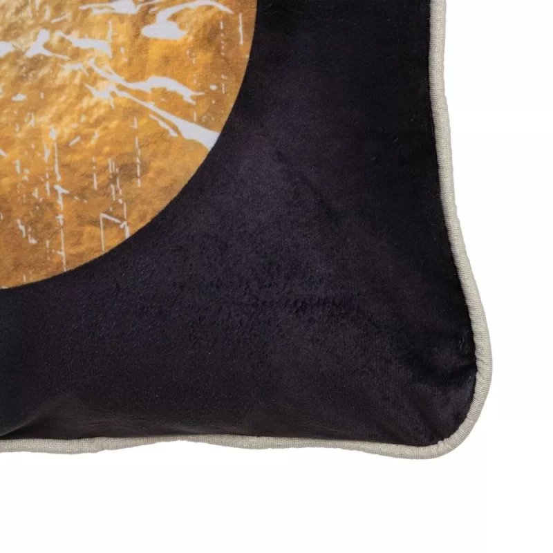 Cushion Black Golden Polyester 45 x 45 cm