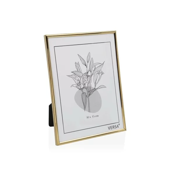Photo frame Versa Golden Metal Minimalist 1 x 15,5 x 10,5 cm