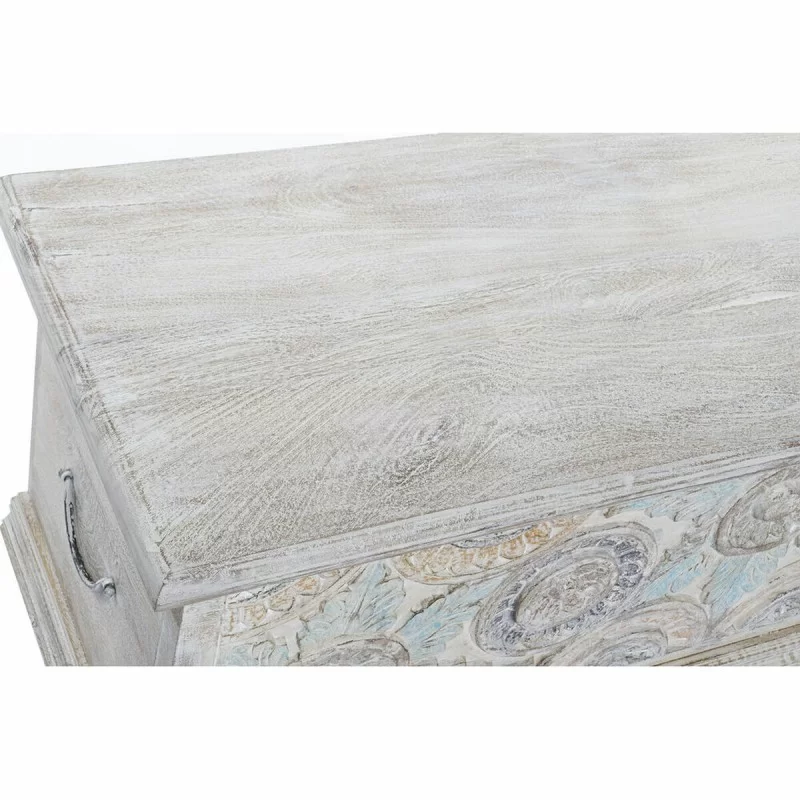 Chest DKD Home Decor White Brass Mango wood 116...