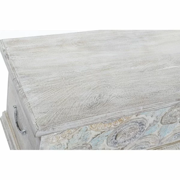 Chest DKD Home Decor White Brass Mango wood 116 x 40 x 45 cm