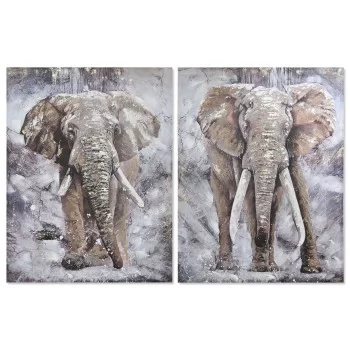 Painting Home ESPRIT Elephant Colonial 90 x 3 x 120 cm (2...