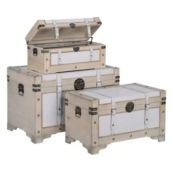 Set of Chests 75 x 47 x 51 cm Synthetic Fabric DMF (3...