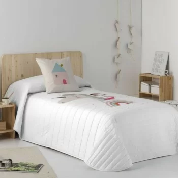 Reversible Bedspread Haciendo el Indio Unicorn White 2