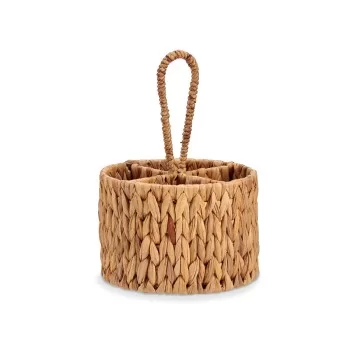 Cutlery Organiser Brown Metal Water hyacinth 20 x 30 x 20... 2