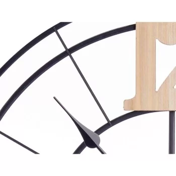 Wall Clock Black Metal MDF Wood 60 x 60 x 5 cm (4 Units) 2