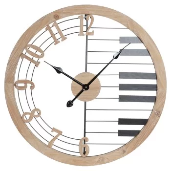 Wall Clock DKD Home Decor Black Iron MDF Wood (60 x 4 x...