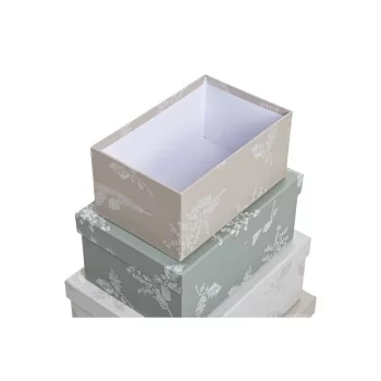 Set of Stackable Organising Boxes DKD Home Decor Beige... 2