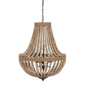 Ceiling Light Natural Metal oak wood 220-240 V 60 x 60 x...
