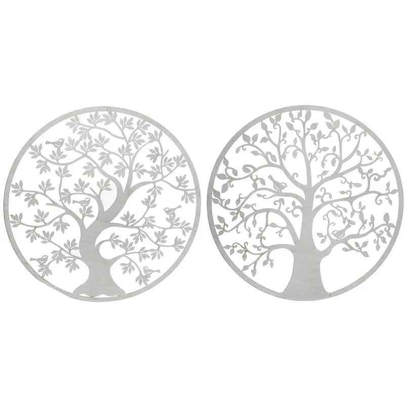 Wall Decoration DKD Home Decor 100 x 1 x 100 cm Tree Golden White Indian Man (2 Units)