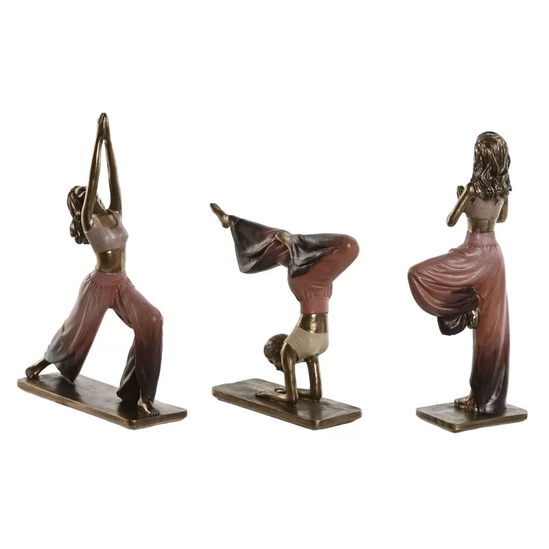 Decorative Figure Home ESPRIT Pink Golden Yoga...