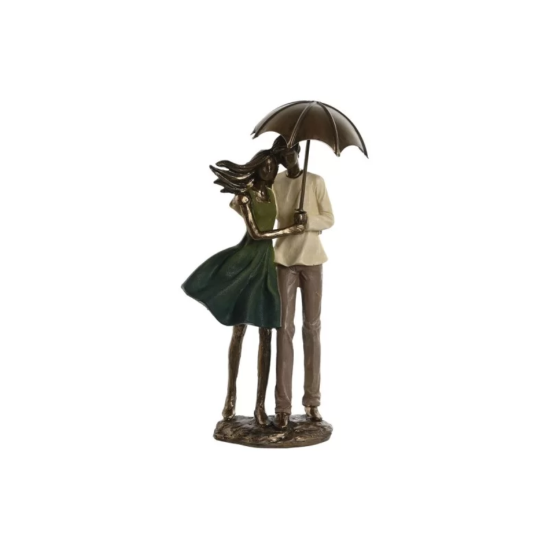 Decorative Figure Home ESPRIT Green Golden Pair...