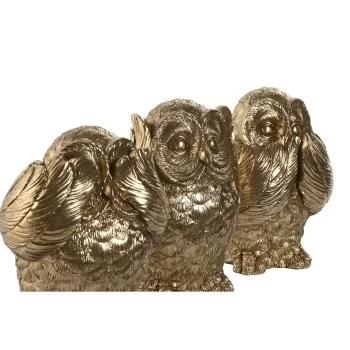 Decorative Figure Home ESPRIT Golden Owl 11 x 11 x 15 cm...