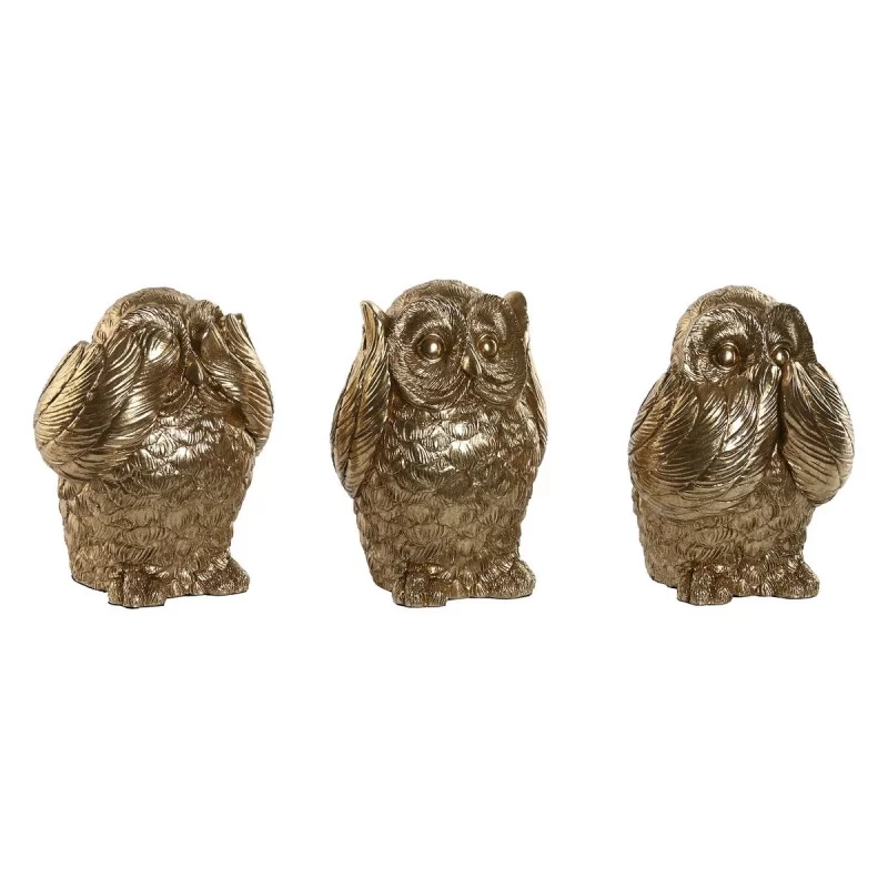 Decorative Figure Home ESPRIT Golden Owl 11 x...