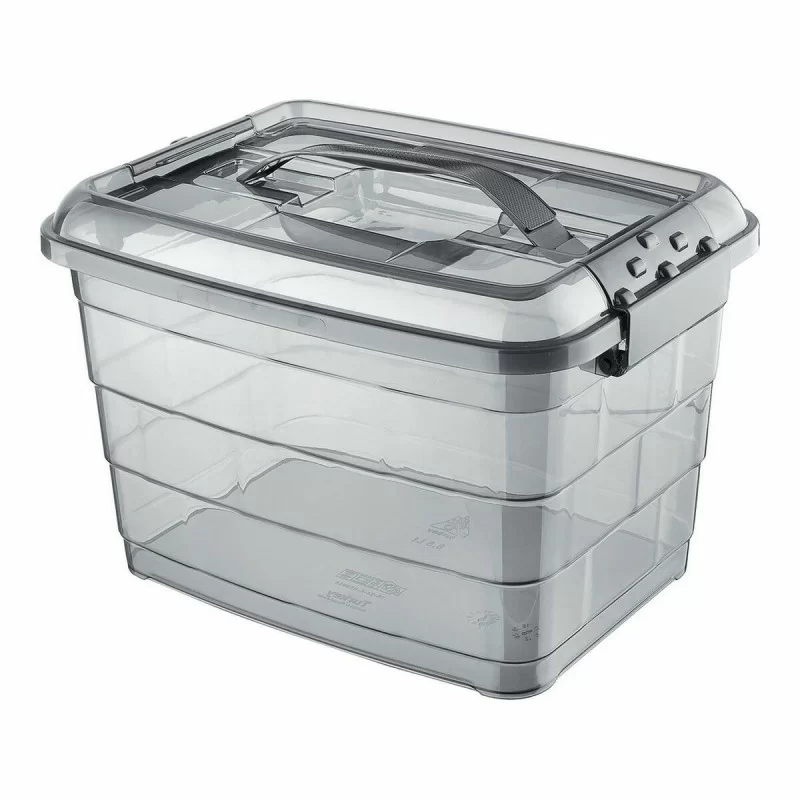 Storage Box Confortime Tetris Grey Plastic 14 L...