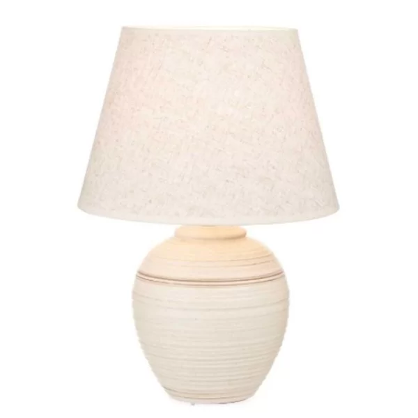 Desk lamp 40 W Waves Beige Ceramic 33 x 45 x 33 cm (4 Units)