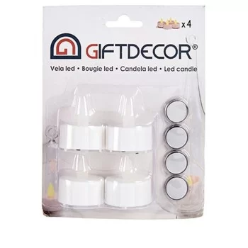 Candle Set LED White 4 x 4 x 3,7 cm (12 Units) 2
