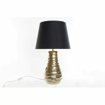 Desk lamp DKD Home Decor Black Linen Wax Golden (38 x 38...