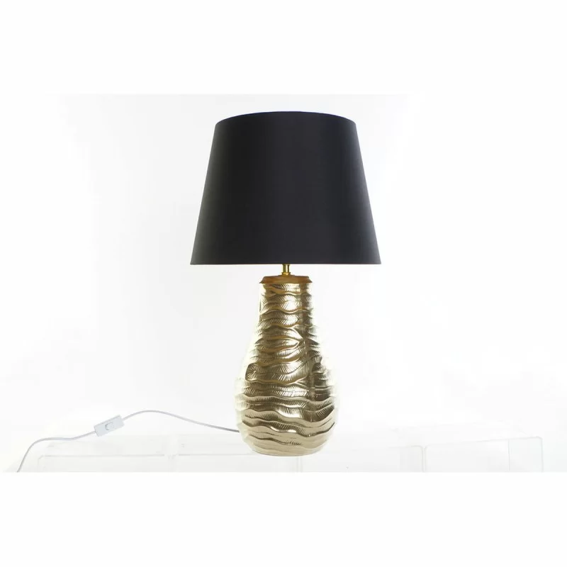 Desk lamp DKD Home Decor Black Linen Wax Golden (38 x 38 x 65 cm)