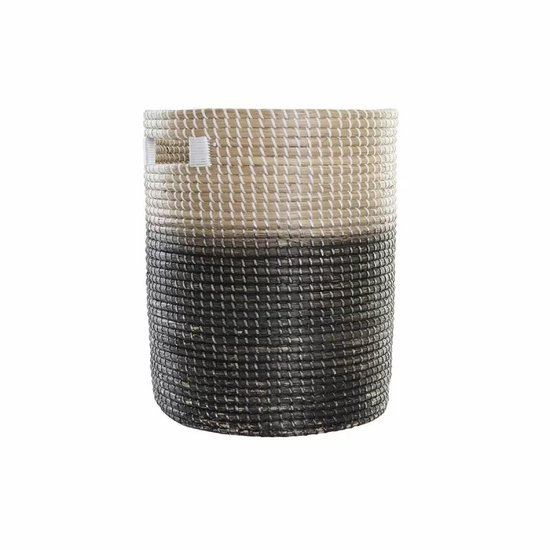 Basket DKD Home Decor Natural Orange Seagrass (33 x 33 x 43 cm)