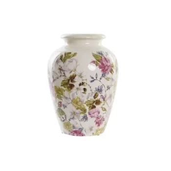 Vase DKD Home Decor White Green Maroon Stoneware 18 x 18...