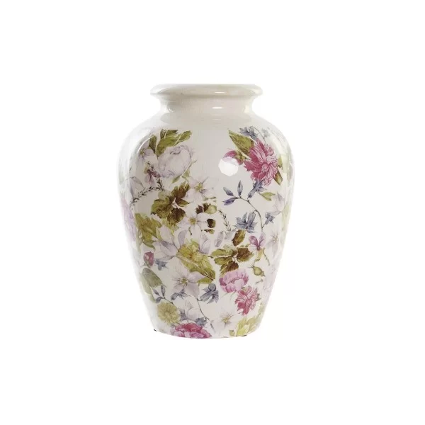 Vase DKD Home Decor White Green Maroon Stoneware 18 x 18 x 25 cm