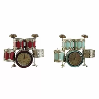 Table clock DKD Home Decor 25 x 11 x 20 cm Red Metal...