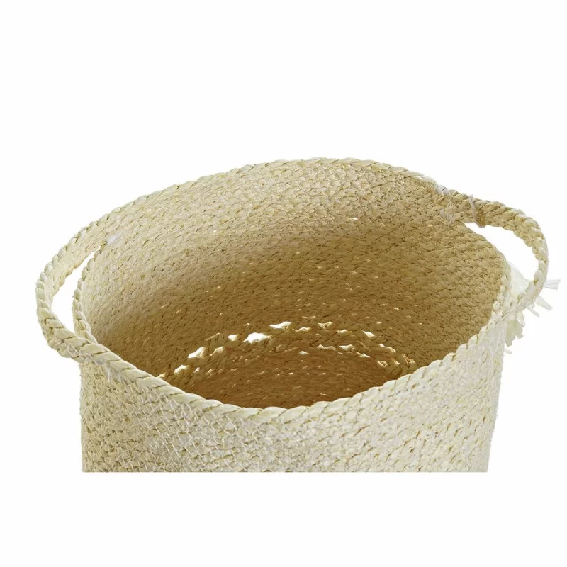 Basket set DKD Home Decor Beige Natural Fibre...