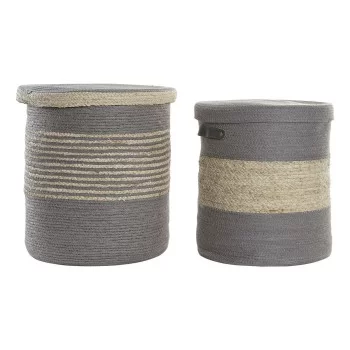 Basket set DKD Home Decor Paper 40 x 40 x 44 cm Boho