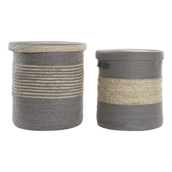 Basket set DKD Home Decor Paper 40 x 40 x 44 cm Boho