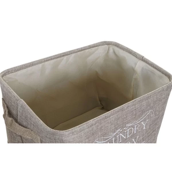 Basket DKD Home Decor 8424001855711 Beige Grey Light brown 34 x 24 x 22 cm (3 Pieces)