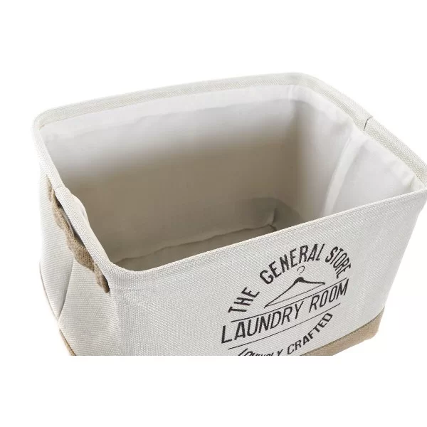 Basket DKD Home Decor 8424001855711 Beige Grey Light brown 34 x 24 x 22 cm (3 Pieces)