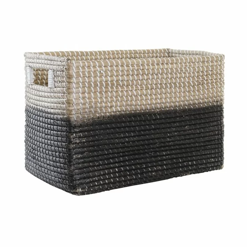 Basket DKD Home Decor 48 x 28 x 31 cm Natural Black Boho
