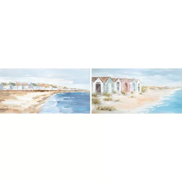 Canvas DKD Home Decor 120 x 3,5 x 60 cm 120 x 3,7 x 60 cm Beach Mediterranean (2 Units)
