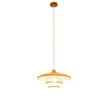 Ceiling Light DKD Home Decor Natural Bamboo 50 W 40 x 40... 2