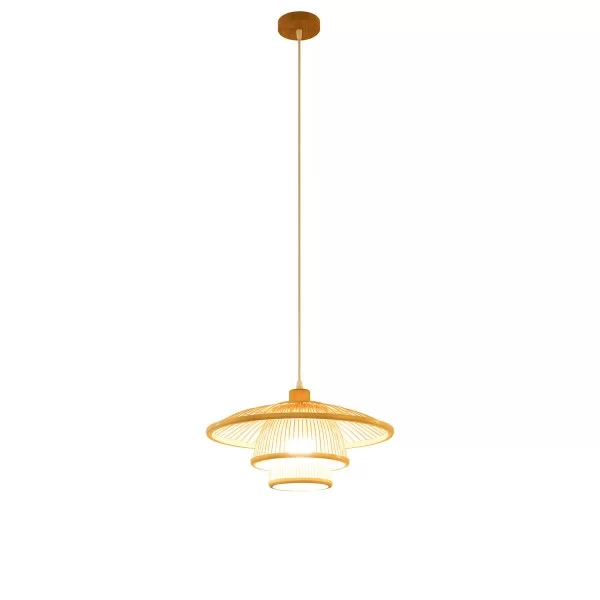 Ceiling Light DKD Home Decor Natural Bamboo 50 W 40 x 40 x 17 cm