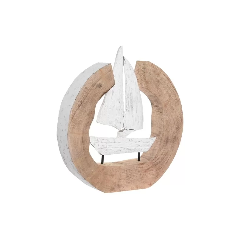 Decorative Figure DKD Home Decor Brown White Resin Mango wood Mediterranean (36 x 6 x 38 cm)