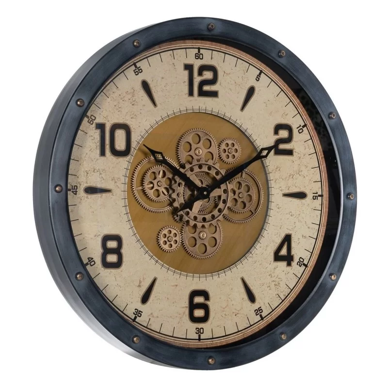 Wall Clock Black Golden Crystal Iron 72 x 9 x...