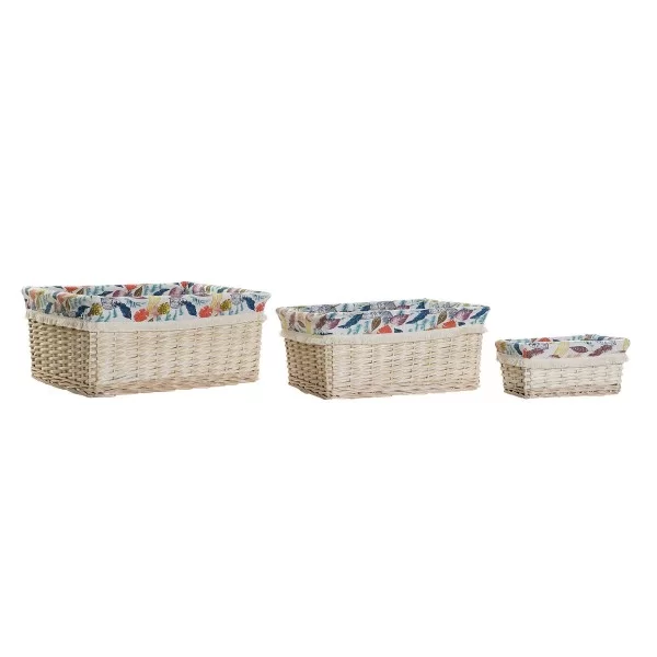 Basket set DKD Home Decor 49 x 40 x 22 cm Polyester wicker Boho (5 Units)