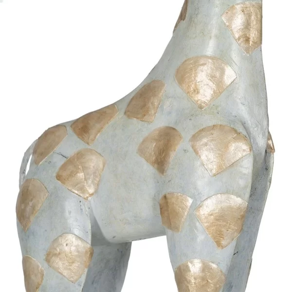 Decorative Figure Grey Golden Giraffe 45 x 14 x 120 cm