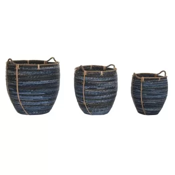 Basket set DKD Home Decor Navy Blue 56 x 56 x 60 cm 2