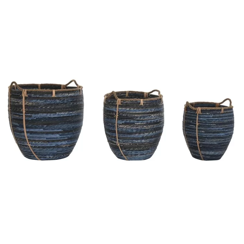 Basket set DKD Home Decor Navy Blue 56 x 56 x...