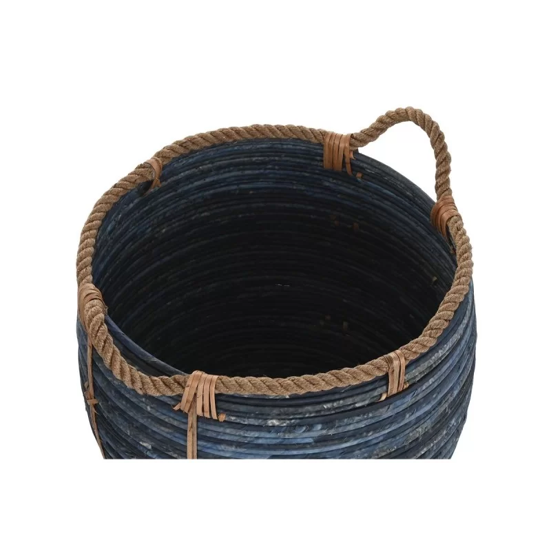 Basket set DKD Home Decor Navy Blue 56 x 56 x...