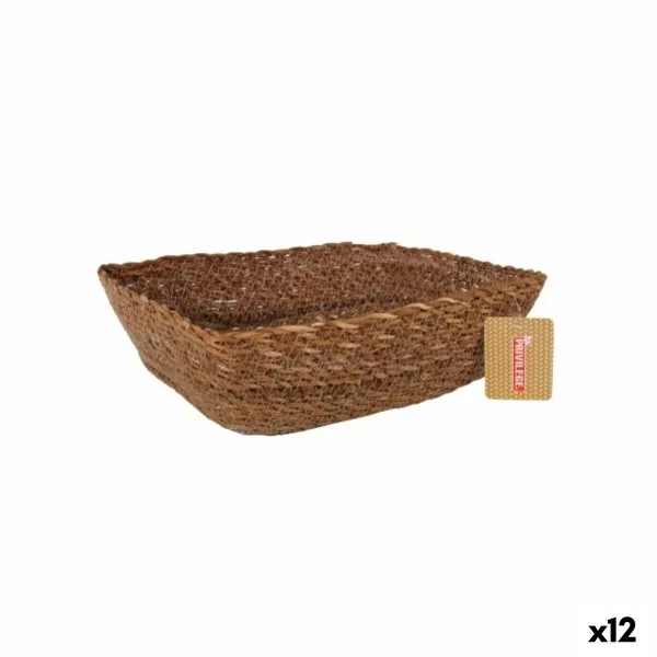 Multi-purpose basket Privilege wicker Rectangular 25 x 20 x 8 cm (12 Units)