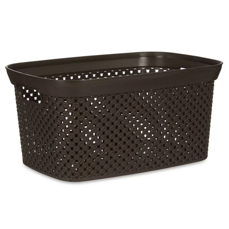 Basket Organiser Brown Plastic 10 L (24 Units)