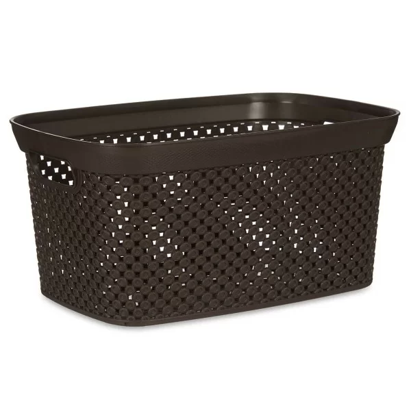 Basket Organiser Brown Plastic 10 L (24 Units)