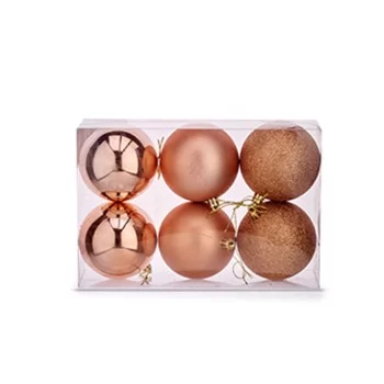 Set of Christmas balls Copper Plastic 8 x 9 x 8 cm (24... 2
