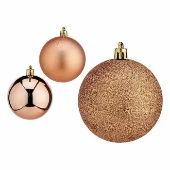 Set of Christmas balls Copper Plastic Ø 7 cm (12 Units) 2
