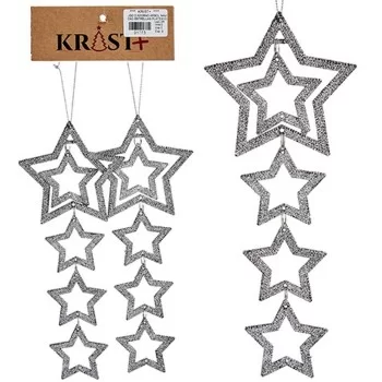 Christmas Decorations Set Star Silver 19 x 0,2 x 23 cm... 2
