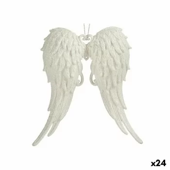 Christmas bauble Angel Wings White Plastic Glitter 13 x...