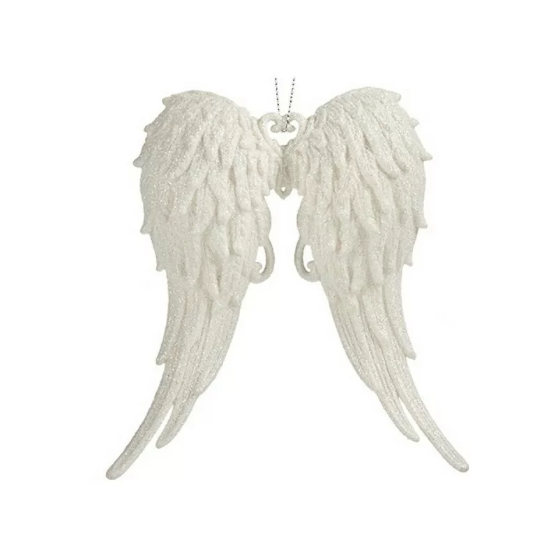 Christmas bauble Angel Wings White Plastic...